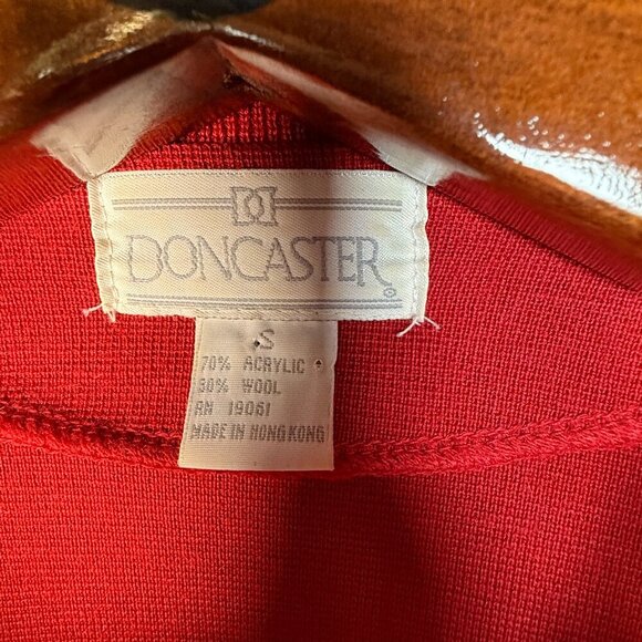 DONCASTER Red Sweater Cardigan- Double Button Front- Size Small - Picture 2 of 6